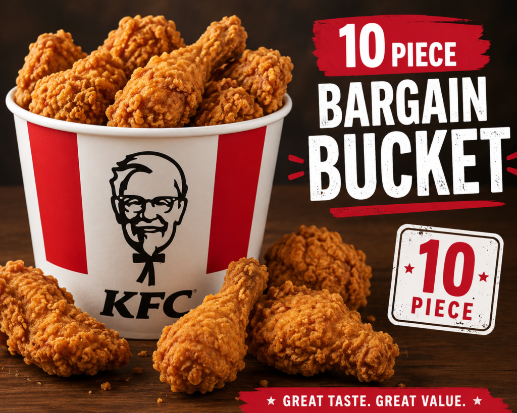 How much is a 10 piece Bargain Bucket at KFC UK?