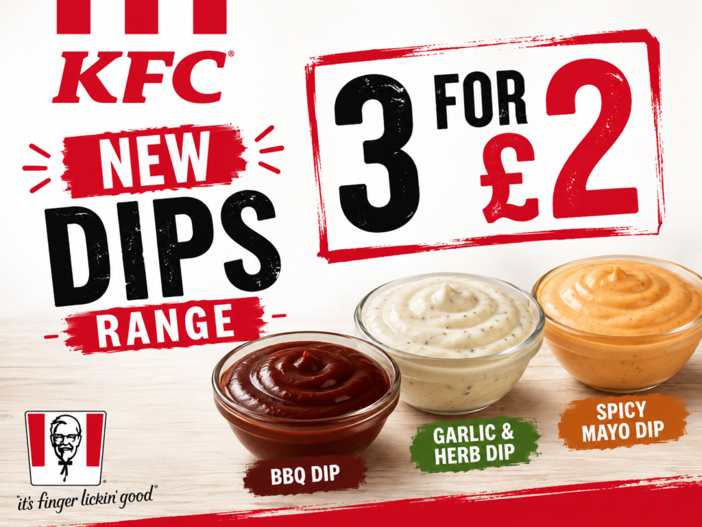 New Dips Range: 3 for £2