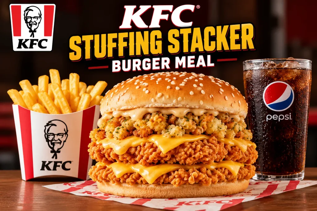 KFC Stuffing Stacker Burger Meal
